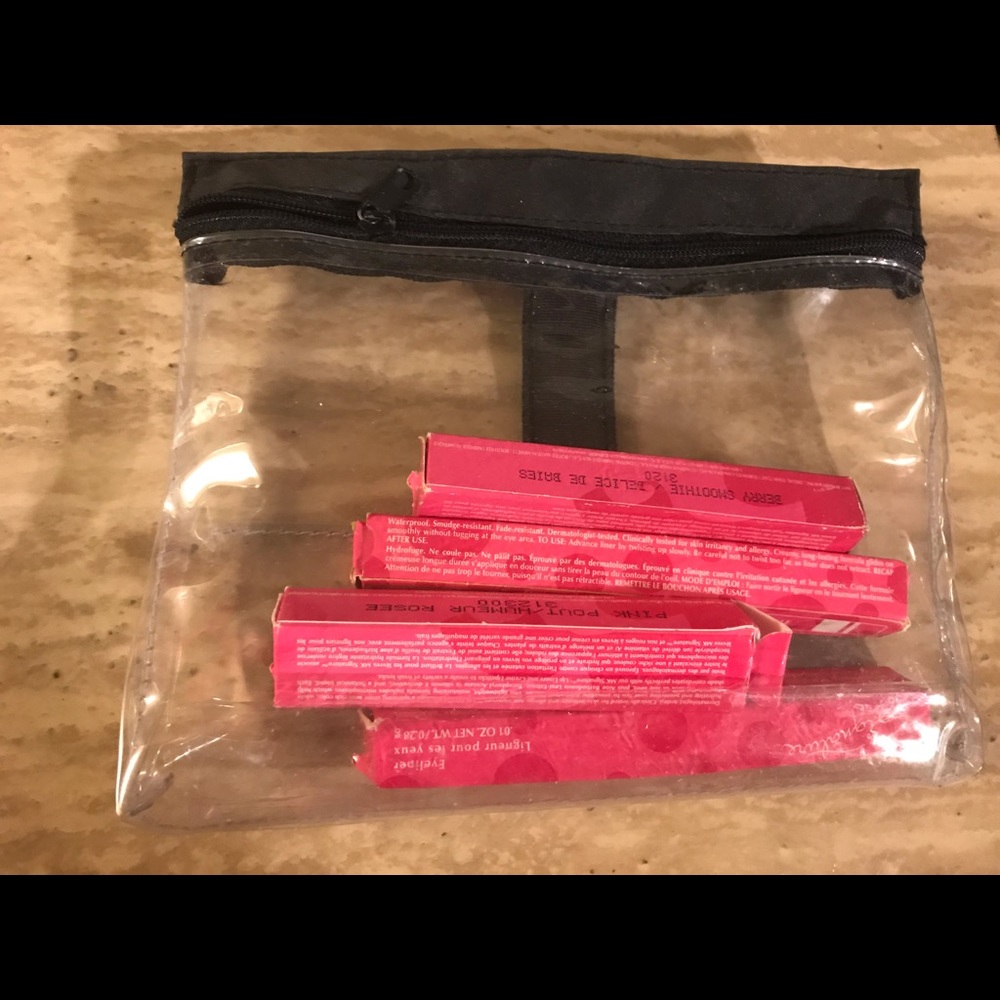 Clear Mk multi use cosmetic bag on the go zip